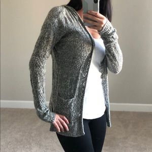 Green/grey sweater with hood!